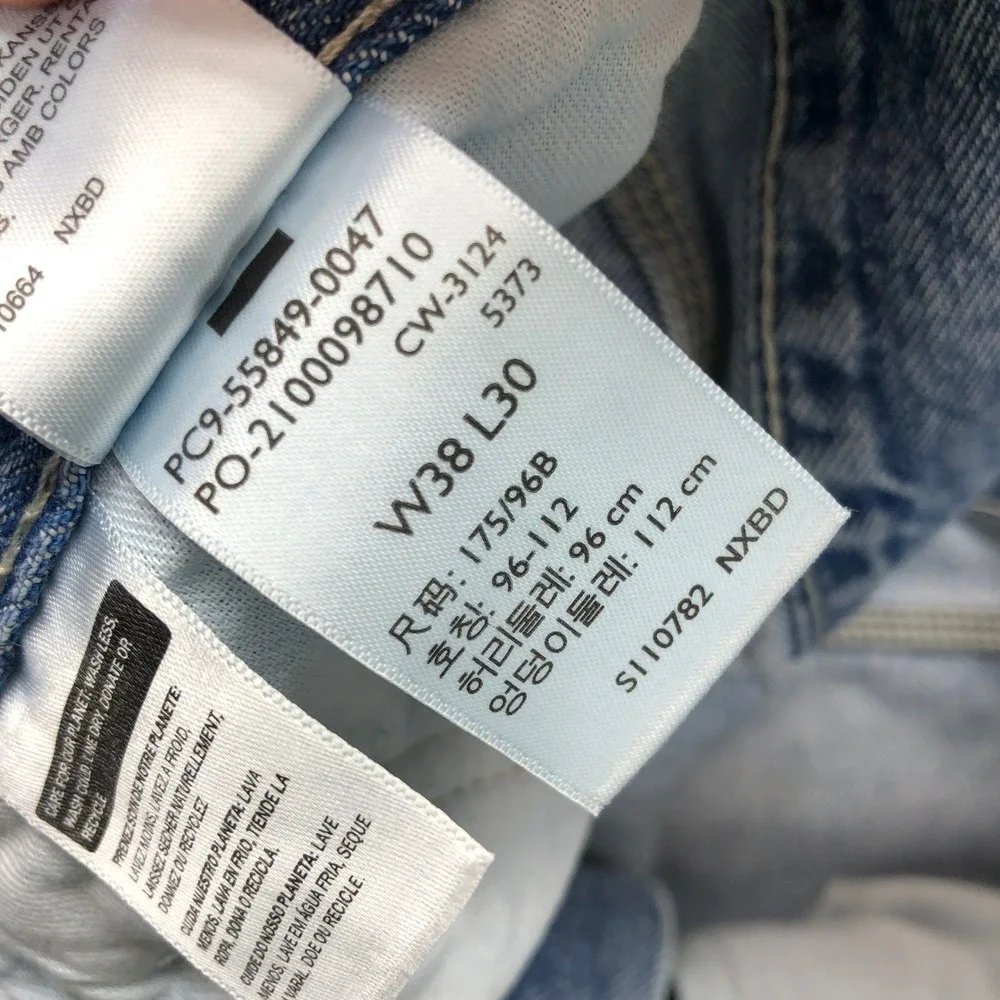 Levis Loose Carpenter Jeans Mens 38x30 Light Wash Blue Denim Workwear Baggy